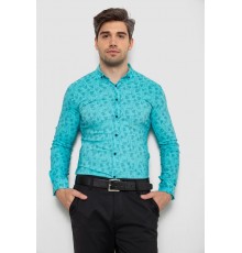 Рубашка мужская с принтом, цвет бирюзовый, 214R1029