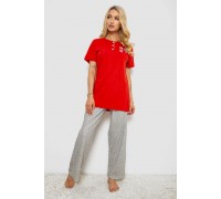 Пижама женская с принтом, цвет красный, 243R10366