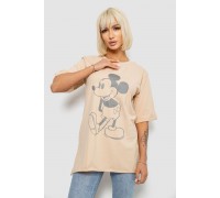 Футболка женская с принтом, цвет бежевый, 244R1023