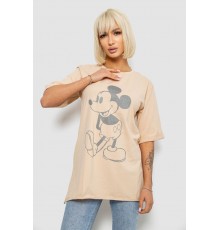 Футболка жіноча з принтом, колір бежевий, 244R1023