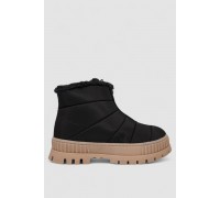 Дутики жіночі зимові на хутрі, колір чорно-бежевий, 248RCX1740