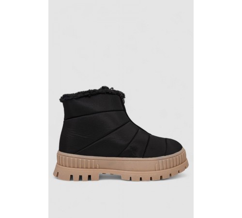 Дутики жіночі зимові на хутрі, колір чорно-бежевий, 248RCX1740