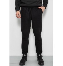 Спортивні штани чоловічі однотонні на поларфлісі, колір чорний, 257R20