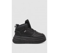 Кросівки жіночі зимові на хутрі, колір чорний, 248RLM50