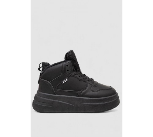 Кросівки жіночі зимові на хутрі, колір чорний, 248RLM50