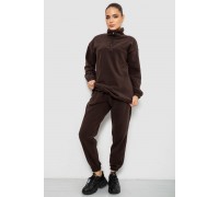 Спортивный костюм женский на флисе, цвет шоколадный, 241R2007