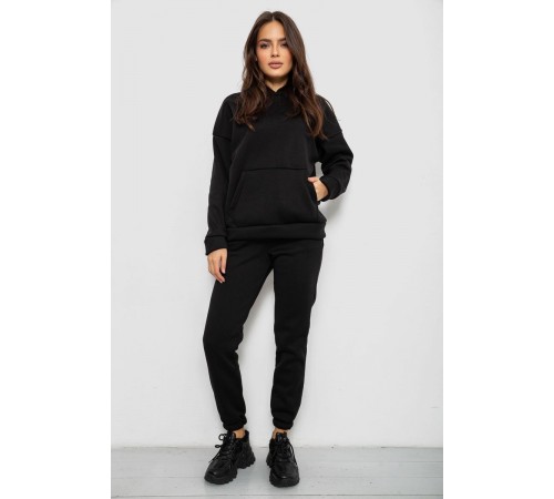 Спортивний костюм жіночий на флісі, колір чорний, 257R85