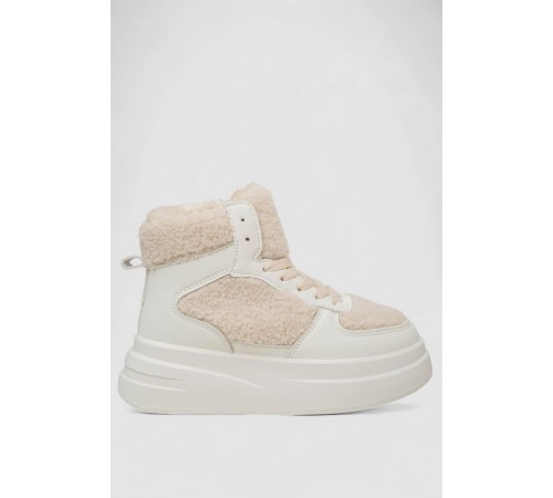 Кросівки жіночі зимові на хутрі хайтопи, колір білий, 248RLM20