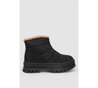 Дутики жіночі зимові на хутрі, колір чорно-бежевий, 248RCX1740-3