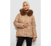 Куртка женская зимняя короткая, цвет бежевый, 244R865
