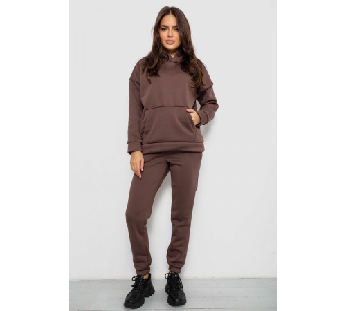 Спортивний костюм жіночий на флісі, колір коричневий, 257R85