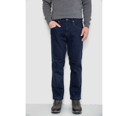 Джинсы мужские утепленные на флисе, цвет синий, 129R9834