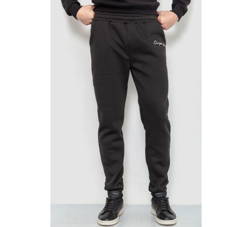 Спорт штаны мужские на флисе, цвет черный, 238R56910