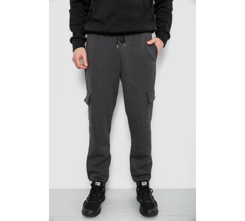 Спортивні штани чоловічі на флісі, колір грифельний, 129RA9997