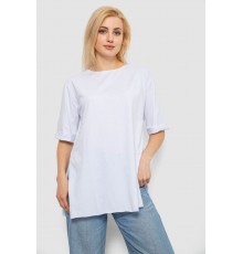 Футболка жіноча однотонна, колір білий, 244R1036-5