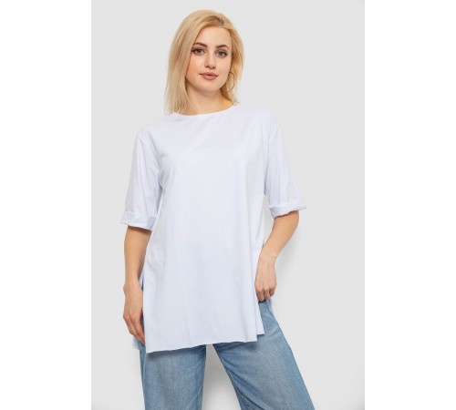 Футболка жіноча однотонна, колір білий, 244R1036-5