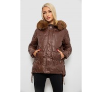 Куртка жіноча зимова коротка, колір коричневий, 244R865