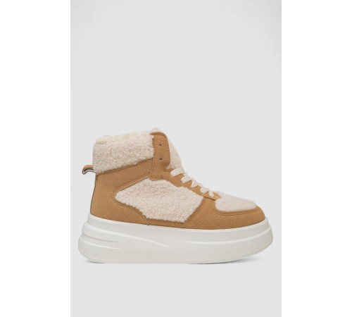Кросівки жіночі зимові на хутрі хайтопи, колір бежевий, 248RLM20-3