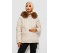 Куртка жіноча зимова коротка, колір світло-бежевий, 244R865