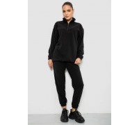 Спортивный костюм женский на флисе, цвет черный, 241R2007