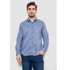 Мужская рубашка с принтом, цвет голубой, 186R6917-7