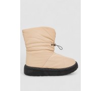 Дутики жіночі зимові на хутрі, колір бежево-чорний, 248RFM200