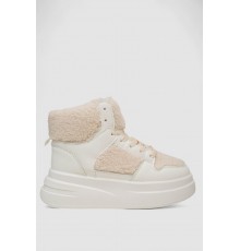 Кросівки жіночі зимові на хутрі хайтопи, колір білий, 248RLM30