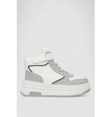 Кросівки жіночі зимові на хутрі, колір біло-сірий, 248RAM04-86