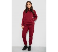 Спортивный костюм женский на флисе, цвет бордовый, 257R85