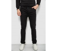 Джинсы мужские на резинке утепленные, цвет черный, 244R663