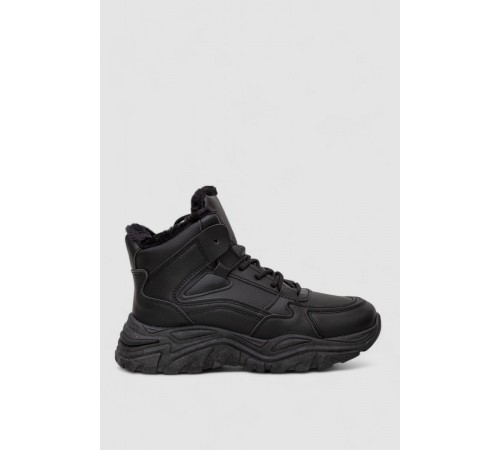 Кросівки жіночі зимові на хутрі, колір чорний, 248RDM06