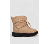 Дутики жіночі зимові на хутрі, колір бежево-чорний, 248RFM100