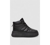 Кросівки жіночі зимові на хутрі, колір чорний, 248RAM014