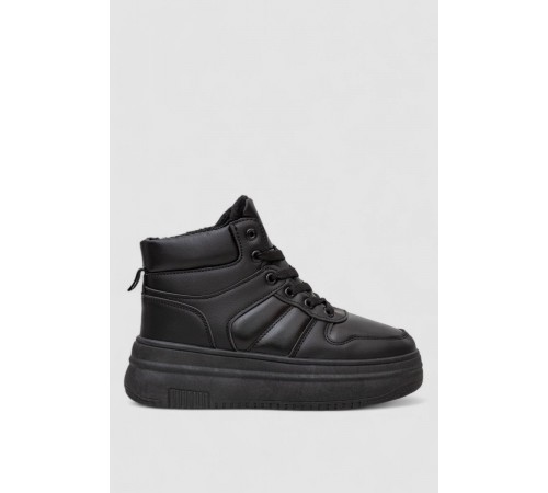 Кросівки жіночі зимові на хутрі, колір чорний, 248RAM014