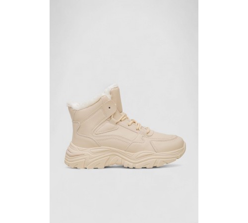 Кросівки жіночі зимові на хутрі, колір бежевий, 248RDM06