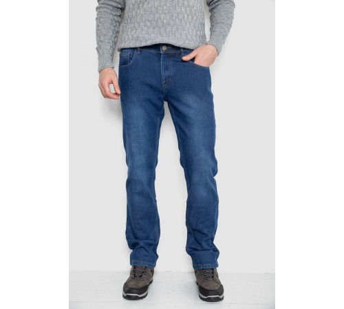 Джинсы мужские на флисе, цвет синий, 254R2409