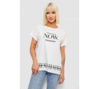 Футболка жіноча з принтом, колір молочний, 244R2003