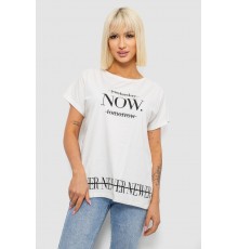 Футболка жіноча з принтом, колір молочний, 244R2003