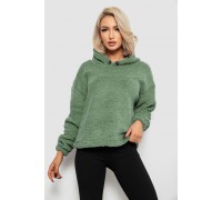 Худі жіночий однотонний з капюшоном, колір хакі, 257R14