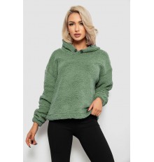 Худі жіночий однотонний з капюшоном, колір хакі, 257R14