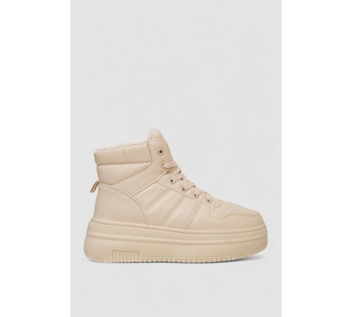 Кросівки жіночі зимові на хутрі, колір бежевий, 248RAM022