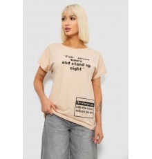 Футболка жіноча з принтом, колір бежевий, 244R2004