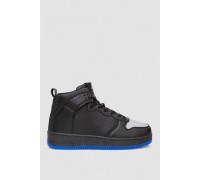 Кроссовки мужские зимние на меху, цвет черно-синий, 248RCX698