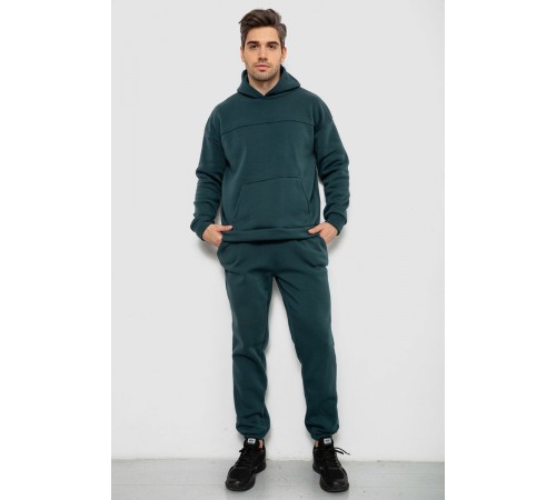 Спортивный костюм мужской на флисе, цвет зеленый, 238R029