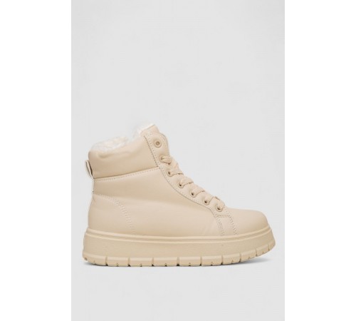 Кросівки жіночі зимові на хутрі, колір бежевий, 248RMB01