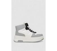 Кроссовки женские зимние на меху, цвет бело-серый, 248RAM015-86