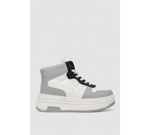 Кросівки жіночі зимові на хутрі, колір біло-сірий, 248RAM015-86