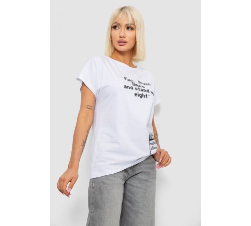 Футболка жіноча з принтом, колір білий, 244R2004