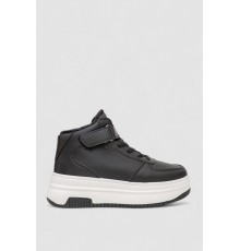 Кросівки жіночі зимові на хутрі, колір чорно-білий, 248RAM02