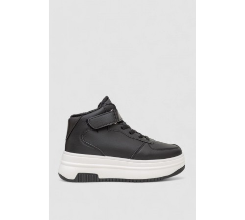 Кросівки жіночі зимові на хутрі, колір чорно-білий, 248RAM02